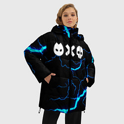 Куртка зимняя женская Любовь смерть и роботы гроза шторм, цвет: 3D-светло-серый — фото 2