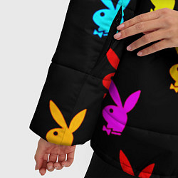 Куртка зимняя женская Playboy pattern неон, цвет: 3D-черный — фото 2