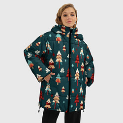 Куртка зимняя женская Треугольные ёлки, цвет: 3D-светло-серый — фото 2