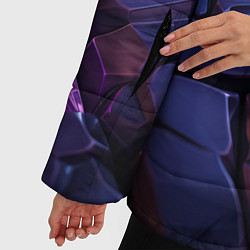 Куртка зимняя женская Фиолетовые неоновые плиты, цвет: 3D-светло-серый — фото 2