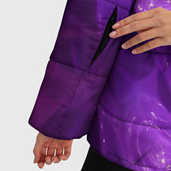 Куртка зимняя женская Фиолетовая фрактальная абстракция, цвет: 3D-светло-серый — фото 2