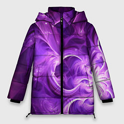 Куртка зимняя женская Фиолетовая фрактальная абстракция, цвет: 3D-светло-серый