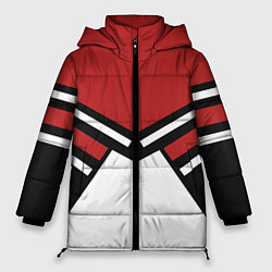 Куртка зимняя женская Советский спорт с полосами, цвет: 3D-черный