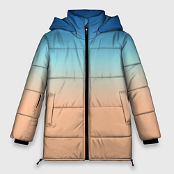 Куртка зимняя женская Сине-бежевый градиент, цвет: 3D-черный