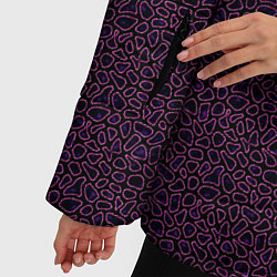 Куртка зимняя женская Фиолетовый имитация шкуры змеи, цвет: 3D-черный — фото 2