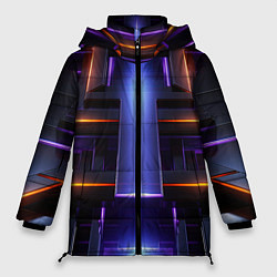 Куртка зимняя женская Объемная неоновая конструкция, цвет: 3D-черный