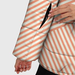 Куртка зимняя женская Полосы персиковый, цвет: 3D-светло-серый — фото 2