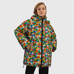 Куртка зимняя женская Плитки тетриса, цвет: 3D-красный — фото 2