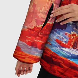 Куртка зимняя женская Город в стиле майнкрафт, цвет: 3D-черный — фото 2