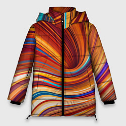 Куртка зимняя женская Цветные волны - нейросеть, цвет: 3D-светло-серый