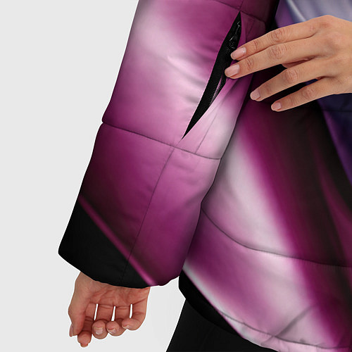 Женская зимняя куртка Абстрактные волнистые полосы / 3D-Светло-серый – фото 5