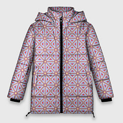 Куртка зимняя женская Геометричный паттерн розовый, цвет: 3D-черный