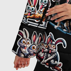 Куртка зимняя женская Кролики - Камасутра позы, цвет: 3D-черный — фото 2