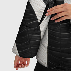 Куртка зимняя женская Зебровые полоски на текстуре, цвет: 3D-светло-серый — фото 2