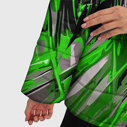 Куртка зимняя женская Череп и зелёные полосы, цвет: 3D-красный — фото 2