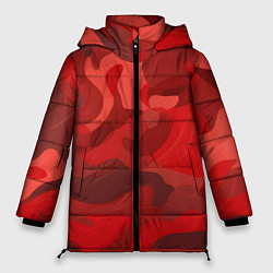 Куртка зимняя женская Красный камуфляж крупный, цвет: 3D-черный