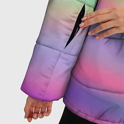 Куртка зимняя женская Голографические неоновые полосы, цвет: 3D-светло-серый — фото 2