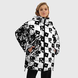 Куртка зимняя женская Roblox pattern game black, цвет: 3D-светло-серый — фото 2