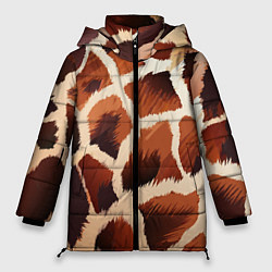 Куртка зимняя женская Пятнистый мех жирафа, цвет: 3D-красный