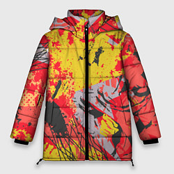 Куртка зимняя женская Abstractionism pattern, цвет: 3D-красный