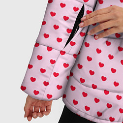 Куртка зимняя женская Мелкие сердечки паттерн, цвет: 3D-черный — фото 2