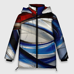 Куртка зимняя женская Изогнутая абстракция, цвет: 3D-черный