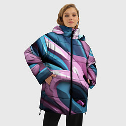 Куртка зимняя женская Пластичная абстракция, цвет: 3D-светло-серый — фото 2