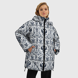 Куртка зимняя женская Греб России паттерн, цвет: 3D-светло-серый — фото 2