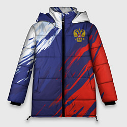 Куртка зимняя женская Россия Sport брызги красок триколор, цвет: 3D-светло-серый