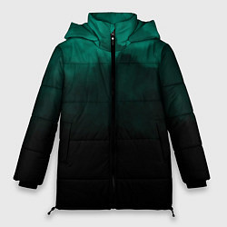 Куртка зимняя женская Зелёный туман на чёрном, цвет: 3D-черный