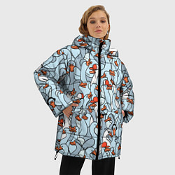 Куртка зимняя женская Стадо гусей серо-голубых, цвет: 3D-светло-серый — фото 2