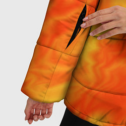 Куртка зимняя женская Солнечный огонь абстракция, цвет: 3D-черный — фото 2
