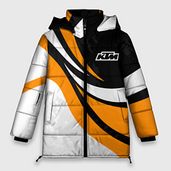 Куртка зимняя женская КТМ - оранжевые вставки, цвет: 3D-светло-серый