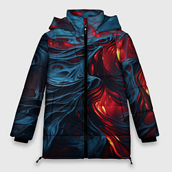 Куртка зимняя женская Яркая волнистая абстракция, цвет: 3D-светло-серый