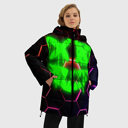 Куртка зимняя женская Монстр из неона, цвет: 3D-черный — фото 2