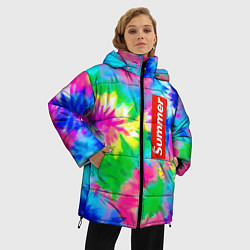 Куртка зимняя женская Color abstraction - summer, цвет: 3D-красный — фото 2