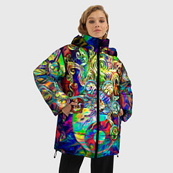 Куртка зимняя женская Знаковые пузырьки, цвет: 3D-светло-серый — фото 2