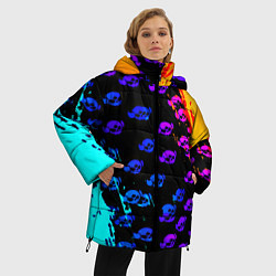 Куртка зимняя женская Brawl stars neon logo kids, цвет: 3D-черный — фото 2