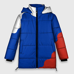 Куртка зимняя женская Триколор диагональный волнистый, цвет: 3D-черный