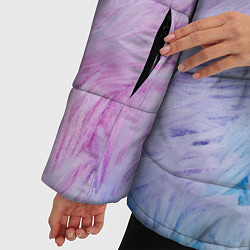 Куртка зимняя женская Цветной узор из перьев, цвет: 3D-светло-серый — фото 2