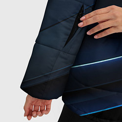 Куртка зимняя женская Темно-синий абстрактный фон абстракция, цвет: 3D-светло-серый — фото 2