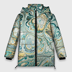 Куртка зимняя женская Абстрактный разноцветный узор, цвет: 3D-красный