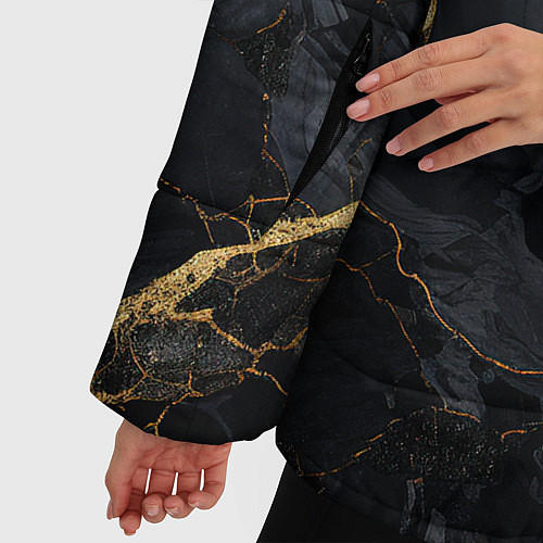 Женская зимняя куртка Золотой путь на черном граните / 3D-Светло-серый – фото 5
