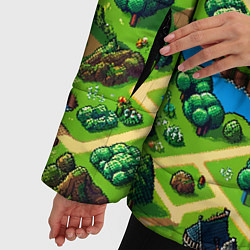 Куртка зимняя женская Heroes of Might and Magic - pixel map, цвет: 3D-черный — фото 2