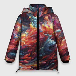 Куртка зимняя женская Многоцветный дым, цвет: 3D-красный