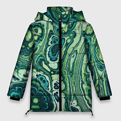 Куртка зимняя женская Абстрактный разноцветный узор, цвет: 3D-черный