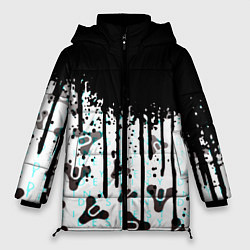 Куртка зимняя женская Destiny pattern game abstraction, цвет: 3D-светло-серый