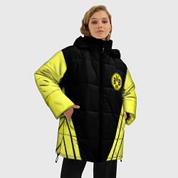 Куртка зимняя женская Borussia geometry yellow, цвет: 3D-черный — фото 2