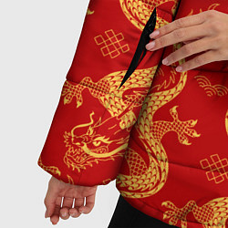 Куртка зимняя женская Желтый - дракон, цвет: 3D-красный — фото 2