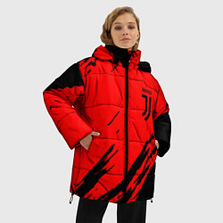 Куртка зимняя женская Juventus краски спорт фк, цвет: 3D-красный — фото 2